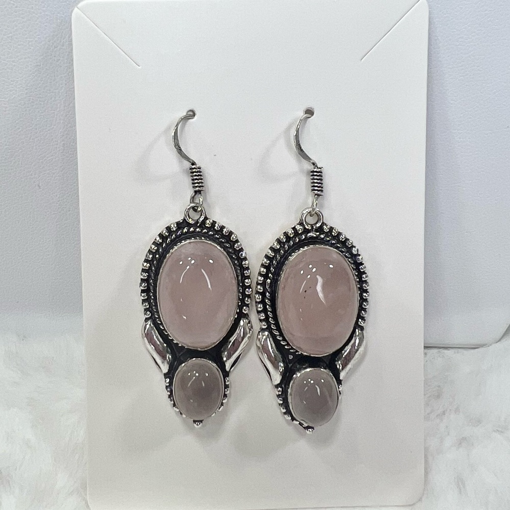 Rose Quartz 925 Gemstone Earring